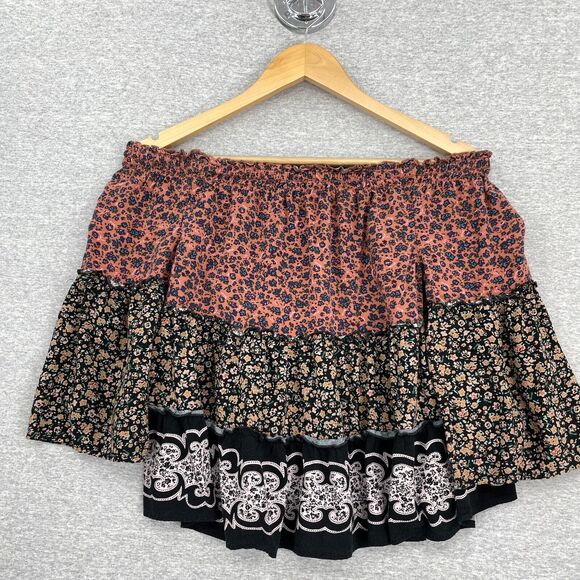 Aeropostale Blouse Womens Small Floral Off Shoulder Cropped Boho Peasant Gypsy - Picture 4 of 11